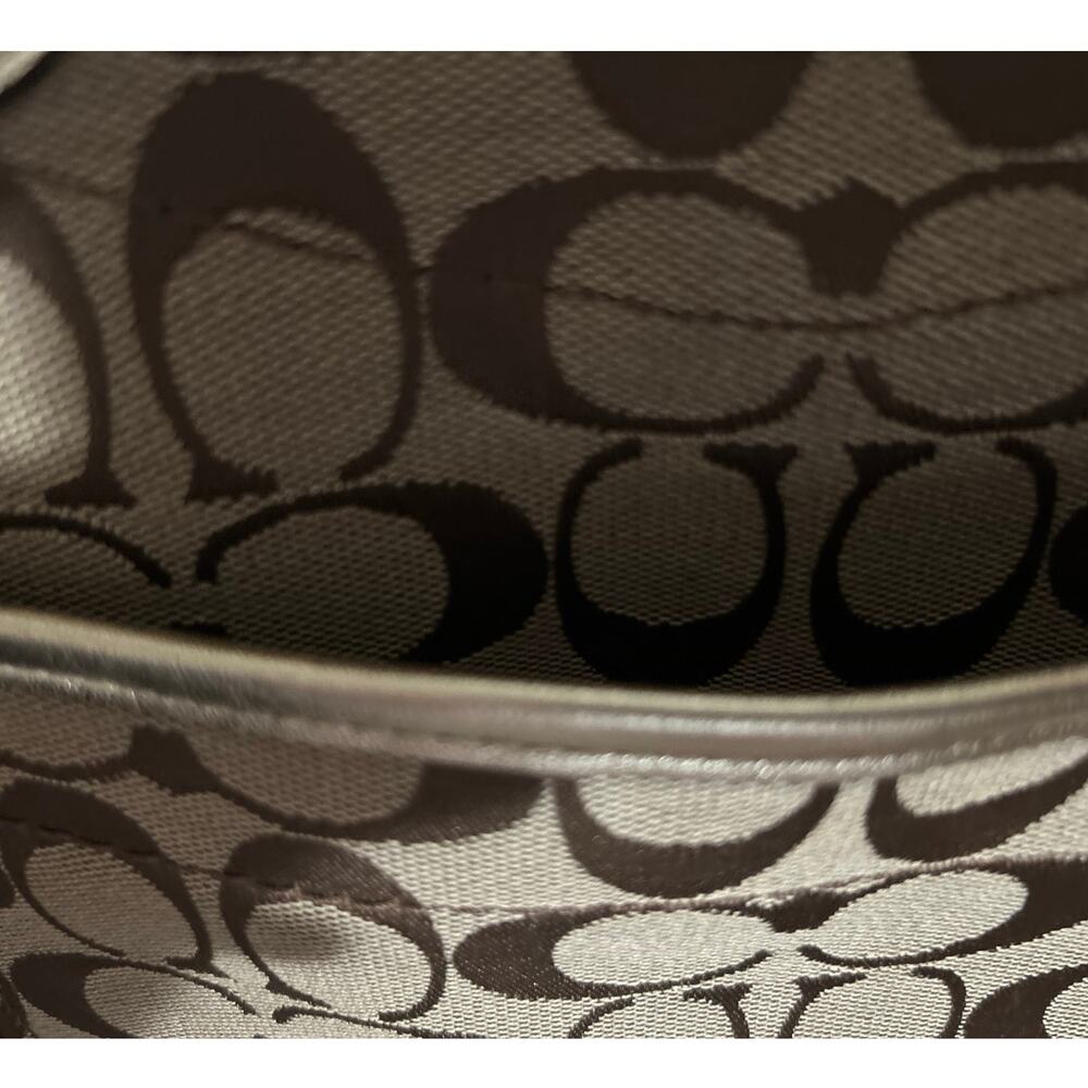 Coach‎ Signature Leather Floral Bleecker Canvas Satchel Bag F16276 - Picture 7 of 13